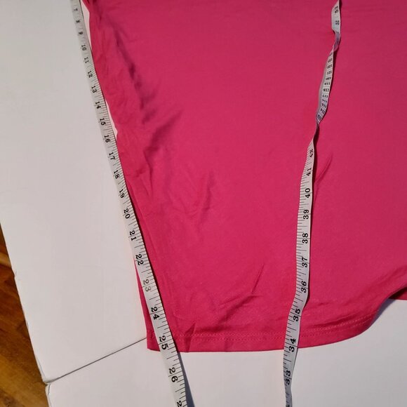 Womens Pink THJS A-Line Dress Size M Rayon & Spandex V-neckline Style# 401RYCH - Picture 9 of 10